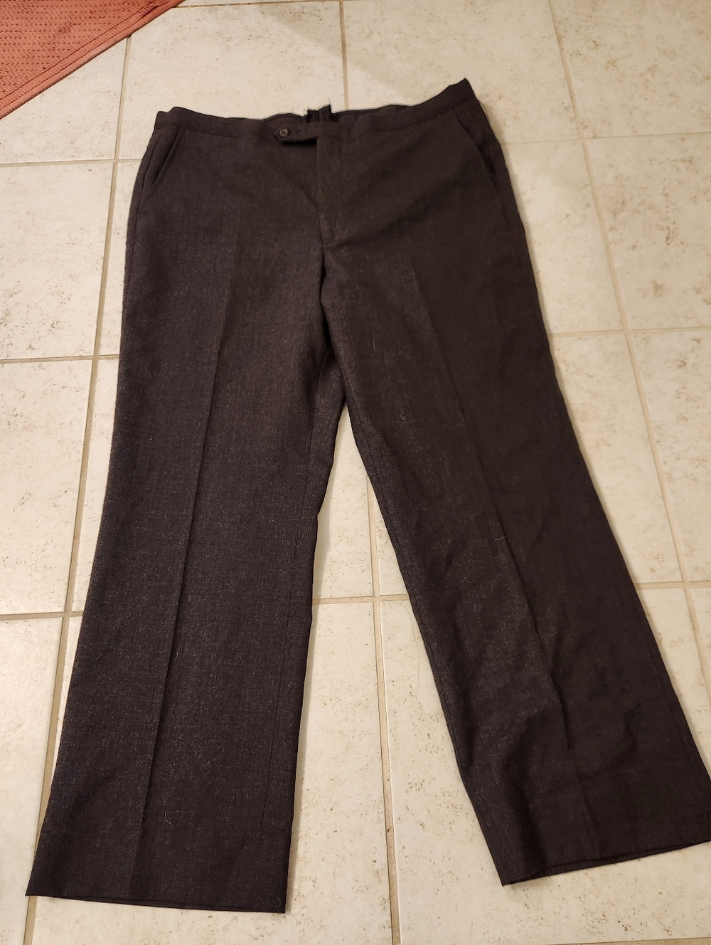Vtg Sansabelt Mens Dress Pants Grey Pure Wool Size 37 X 27 #P1367